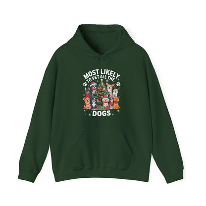 Most Likely To Pet All The Dogs Christmas Hoodie