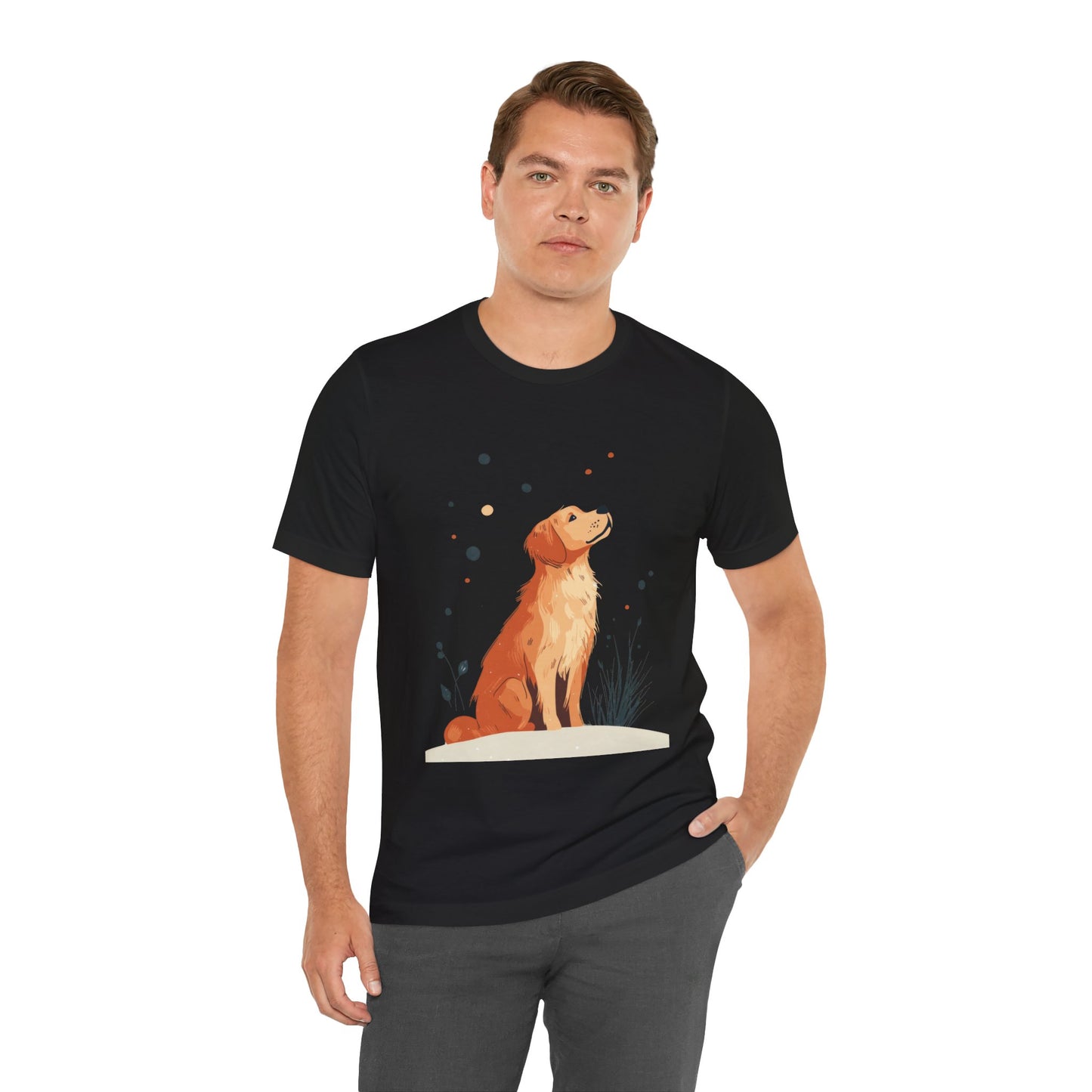 Golden Gaze – Unisex Dog Art T-Shirt