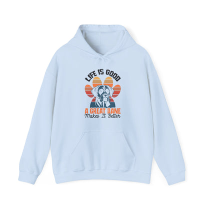 Great Dane Life Hoodie | Retro Sunset Dog Lover Gift