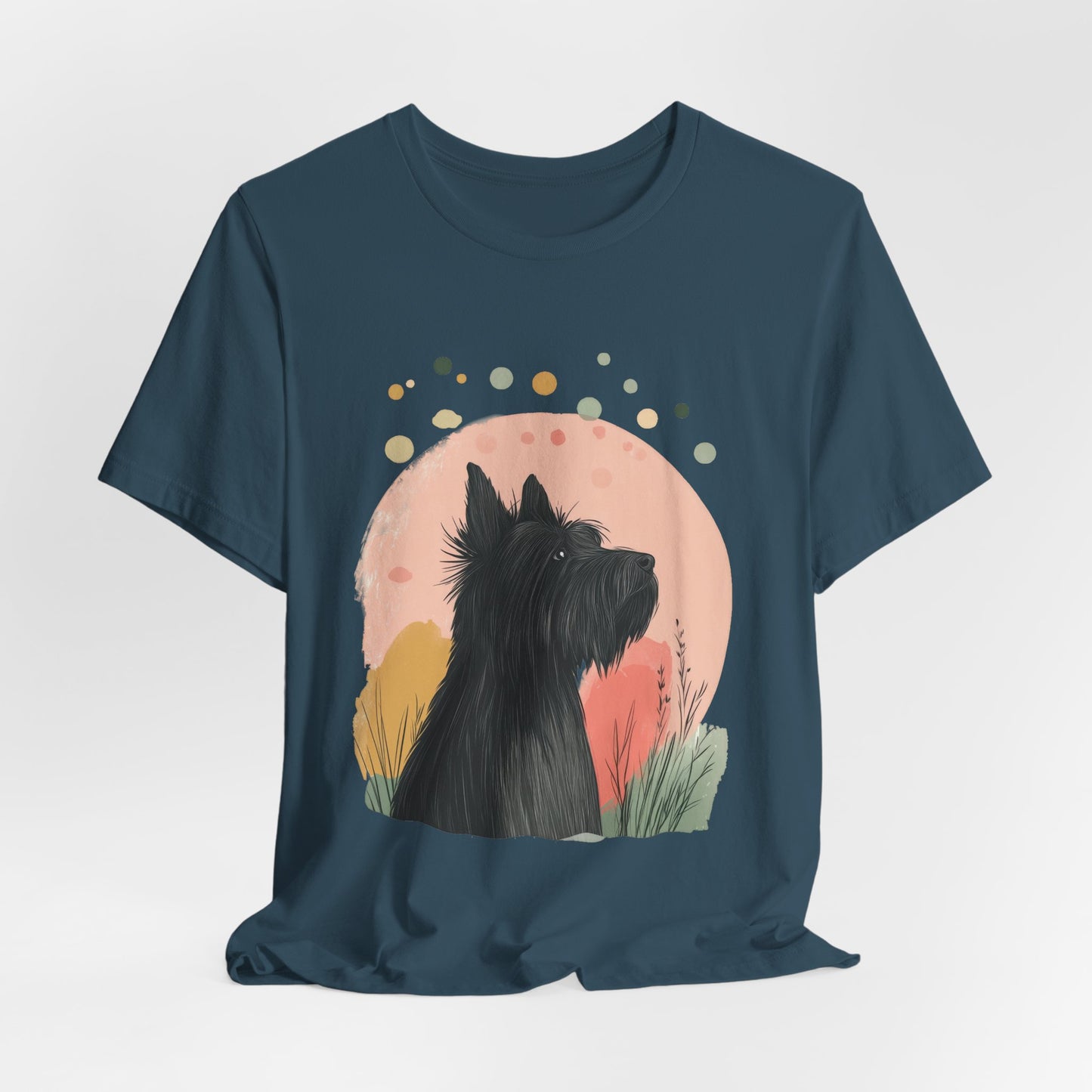 Briard Silhouette Minimalist Moon Unisex Tee