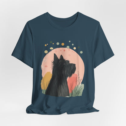 Briard Silhouette Minimalist Moon Unisex Tee
