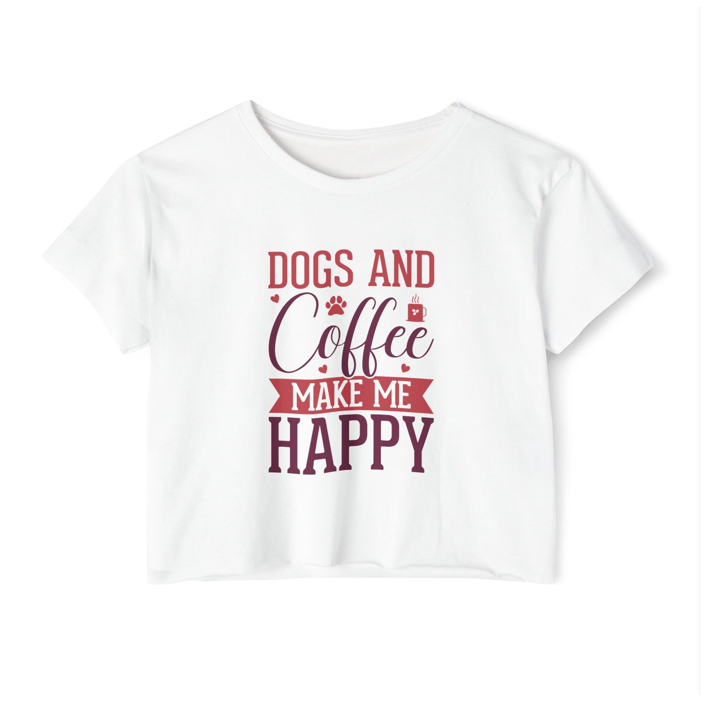 Dogs & Coffee Crop Top – Tee for Dog & Coffee Lovers