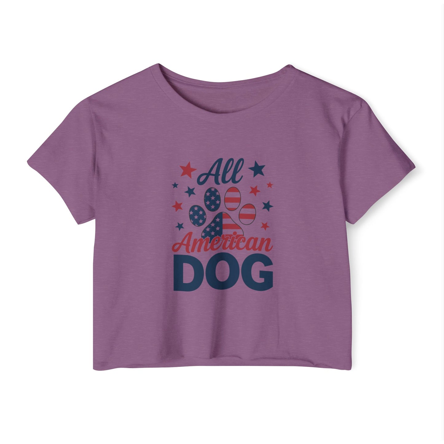 All American Dog Crop Top – Patriotic 4th of July Pet Lover Tee