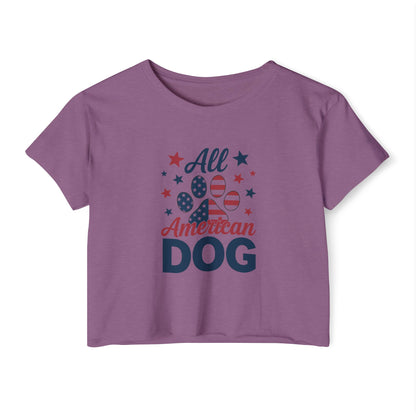 All American Dog Crop Top – Patriotic 4th of July Pet Lover Tee