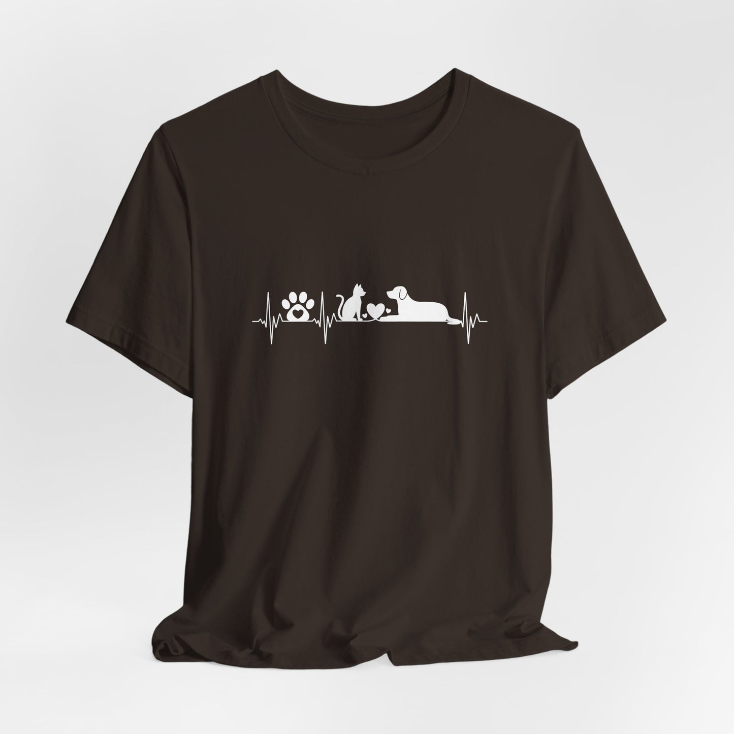 Dog & Cat Heartbeat Minimalist Unisex Shirt