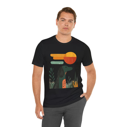 Dachshund Retro Sunset Minimalist Unisex Tee