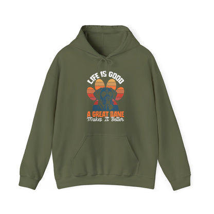 Great Dane Life Hoodie | Retro Sunset Dog Lover Gift
