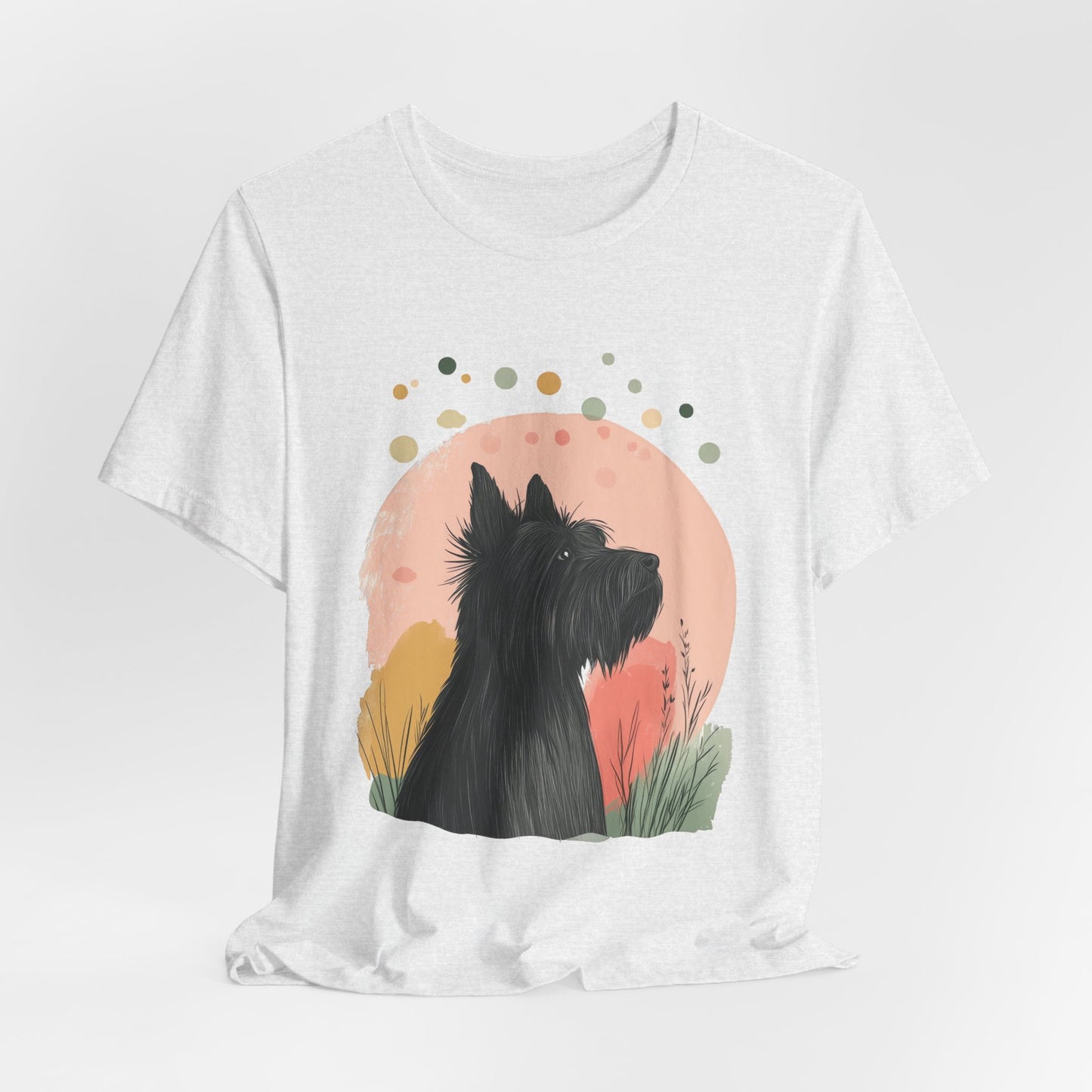 Briard Silhouette Minimalist Moon Unisex Tee