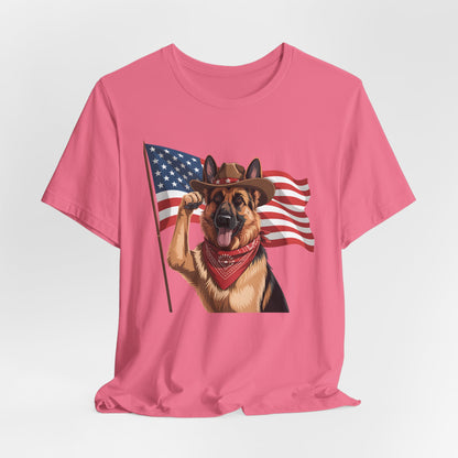 Stars, Stripes & Shepherds Tee – Cowboy Canine Patriot