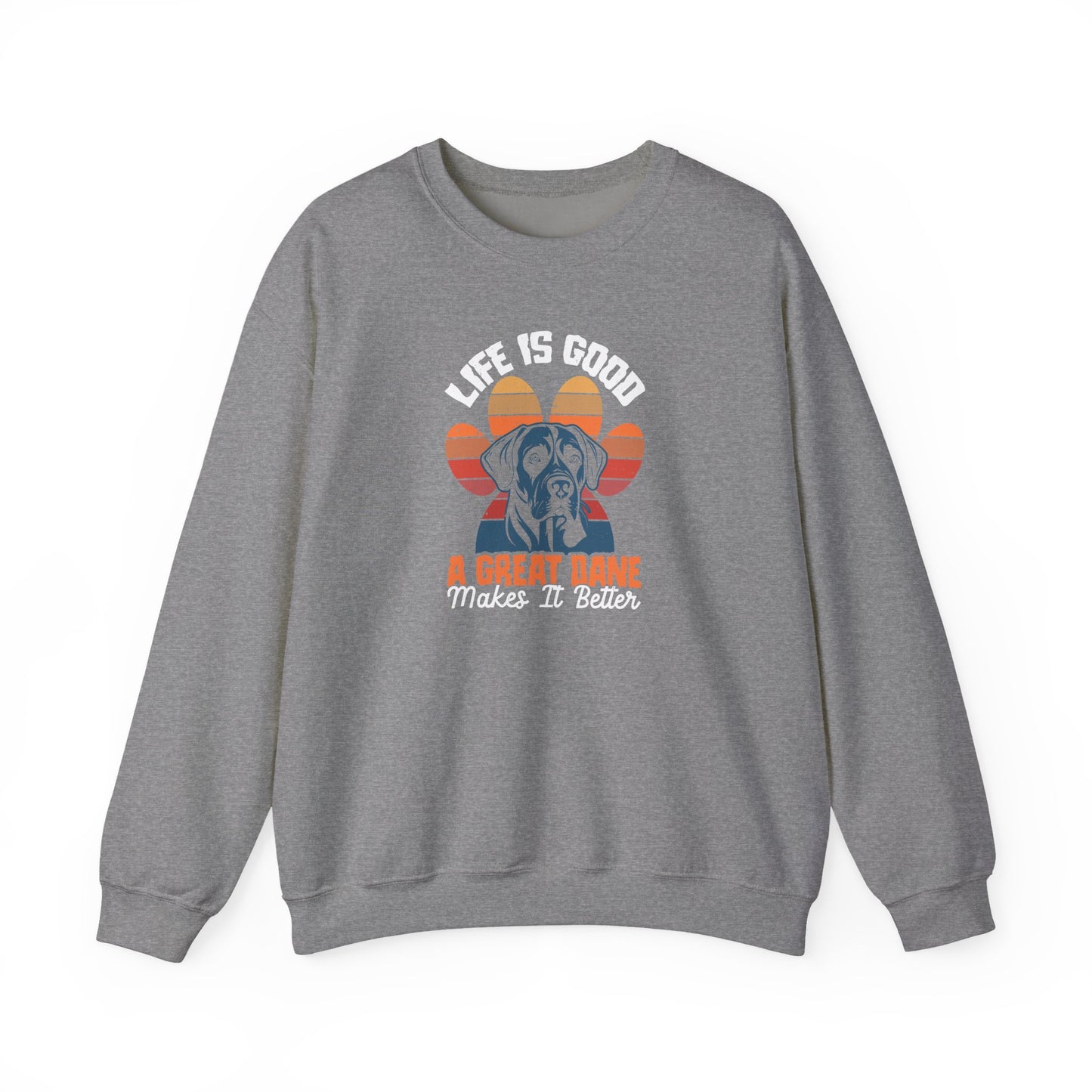 Great Dane Life Sweatshirt | Retro Sunset Dog Lover Gift