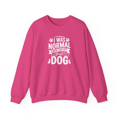 Funny First Dog Sweatshirt | I Was Normal Pet Lover Sweatshirt
