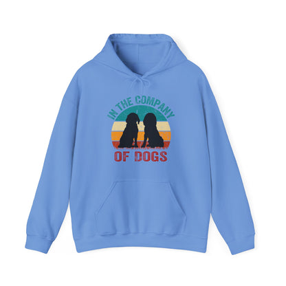 In The Company Of Dogs - Retro Sunset Hoodie