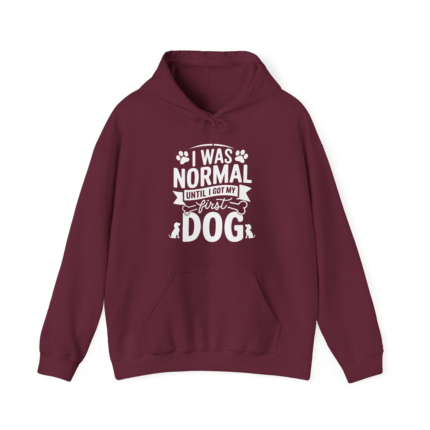 Funny First Dog Hoodie | I Was Normal Pet Lover Sweatshirt