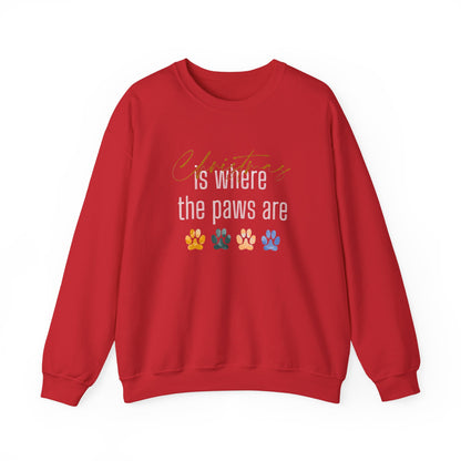 Dog Paw Print Christmas Unisex Sweatshirt