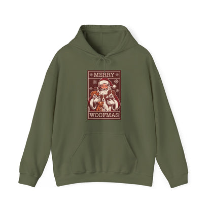 Merry Woofmas Hoodie | Vintage Santa & Dogs Sweater