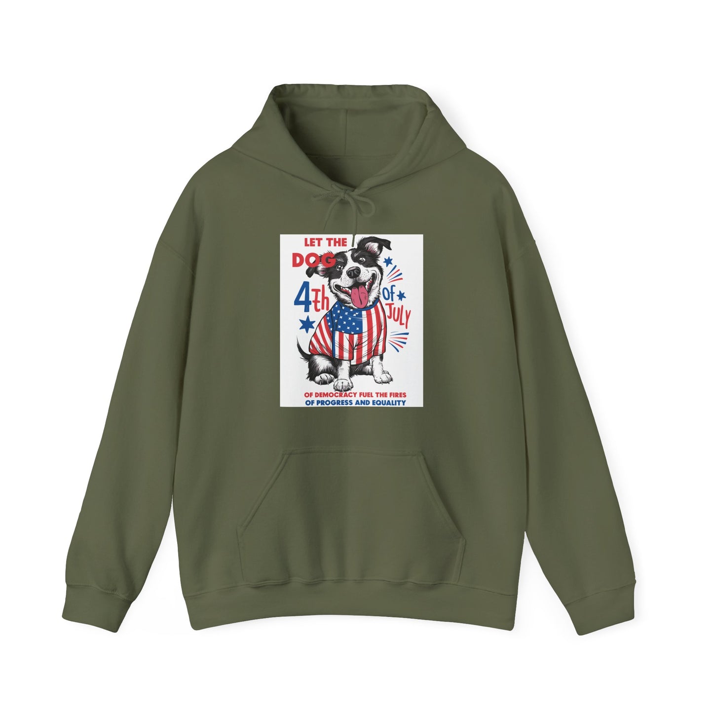 4th of July Dog - American Flag Patriotic Hoodie