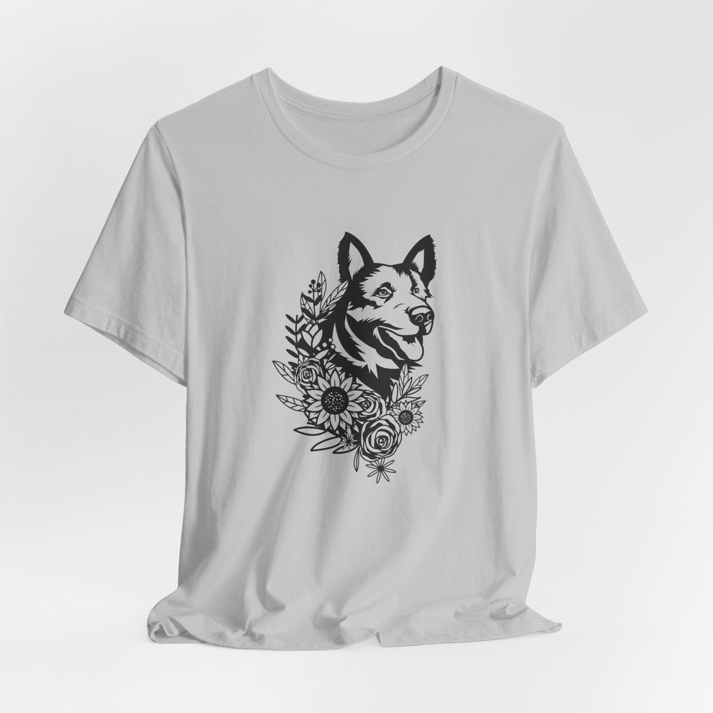 Floral German Shepherd Unisex T-Shirt