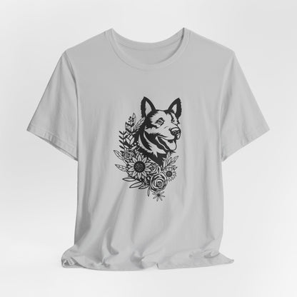 Floral German Shepherd Unisex T-Shirt