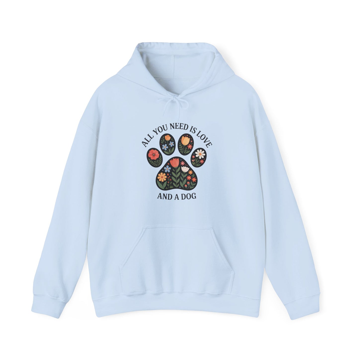 All You Need Is Love & A Dog | Floral Paw Print Hoodie