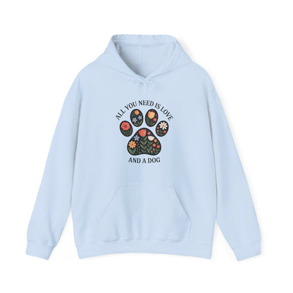 All You Need Is Love & A Dog | Floral Paw Print Hoodie