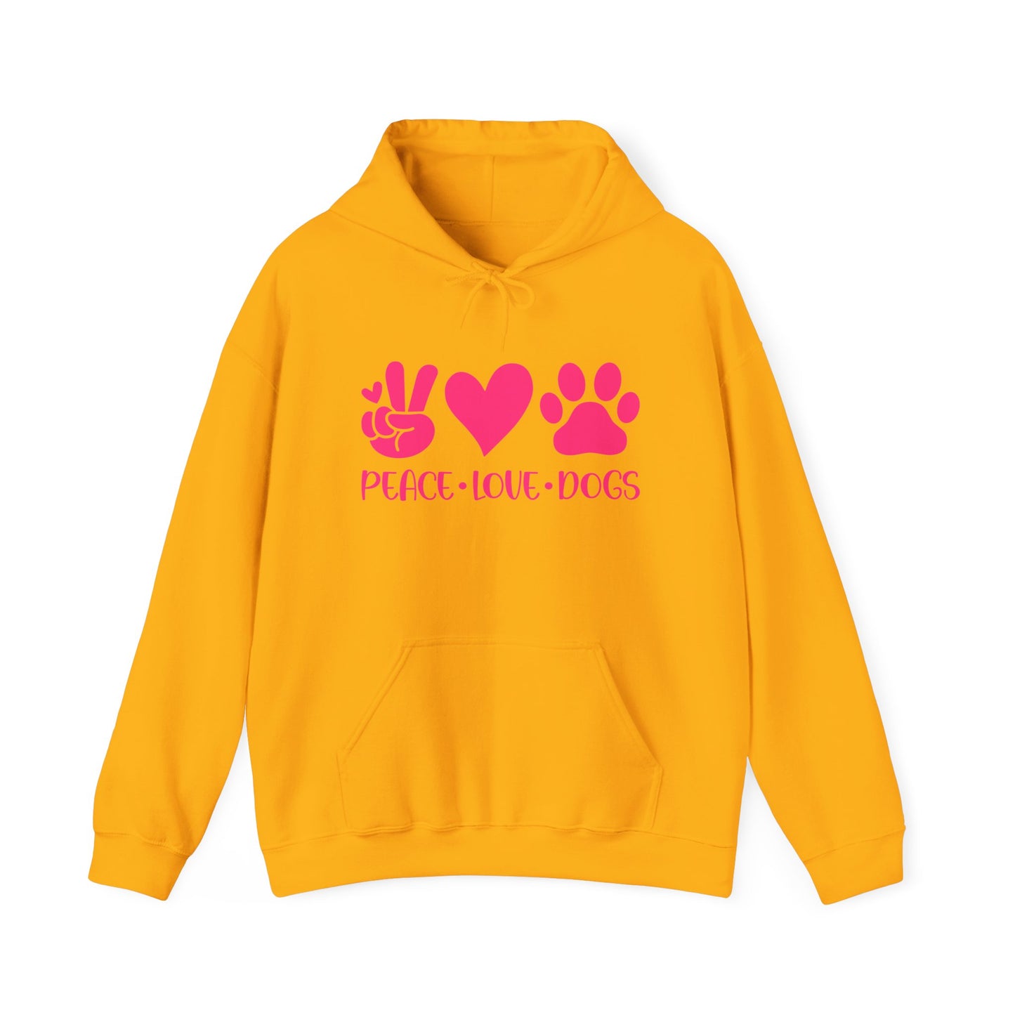 Peace Love Dogs - Pink Hearts and Paws Hoodie