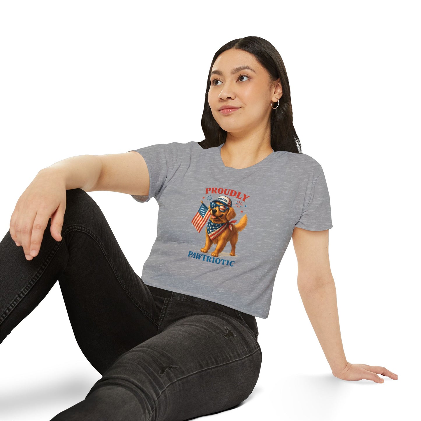 Proudly Pawtriotic Dog Crop Top – 4th of July Patriotic Pet Lover Tee