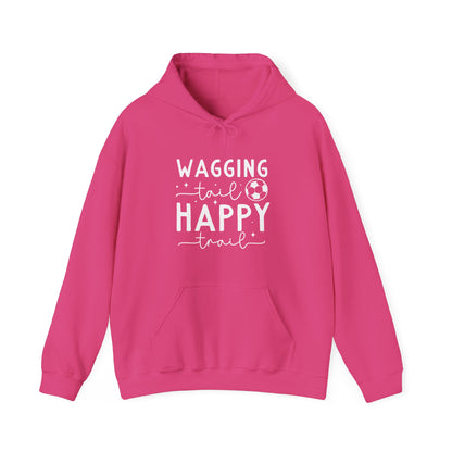 Wagging Tail Happy Trail Hoodie | Funny Soccer Dog Gift