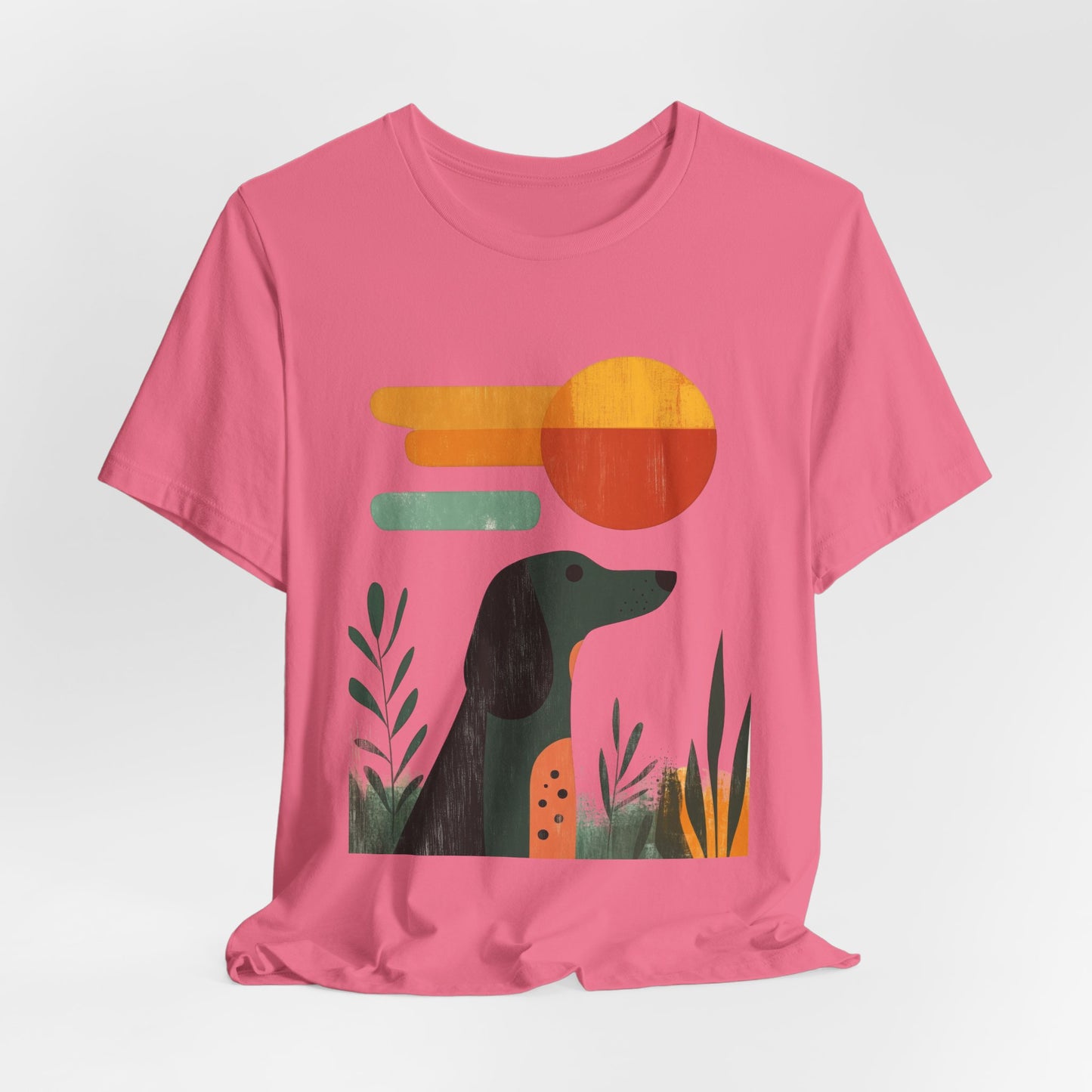 Dachshund Retro Sunset Minimalist Unisex Tee
