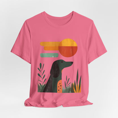 Dachshund Retro Sunset Minimalist Unisex Tee