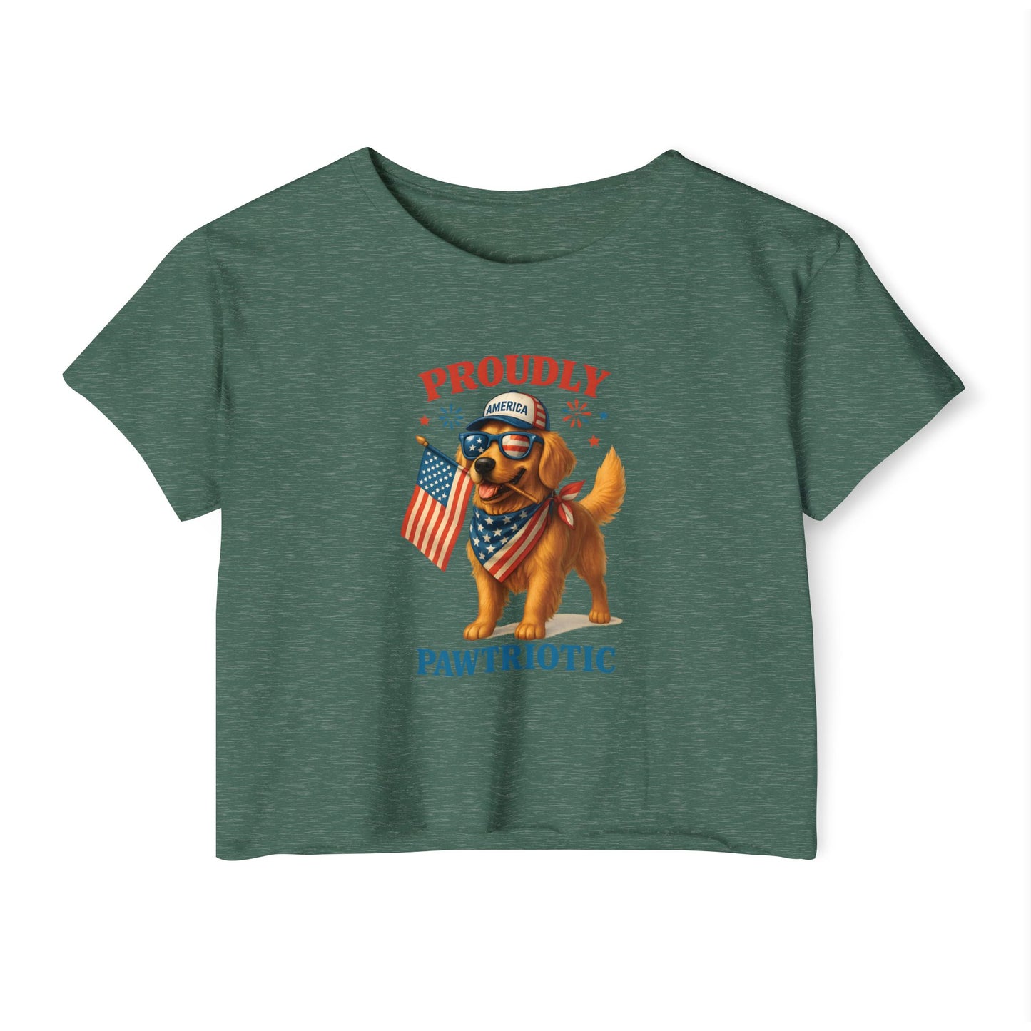 Proudly Pawtriotic Dog Crop Top – 4th of July Patriotic Pet Lover Tee