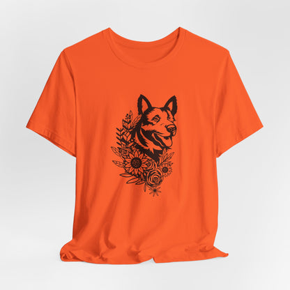 Floral German Shepherd Unisex T-Shirt
