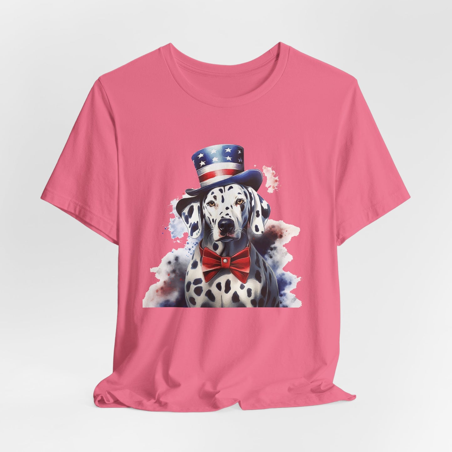 Patriotic Dalmatian in Stars & Stripes Hat – Unisex T-Shirt