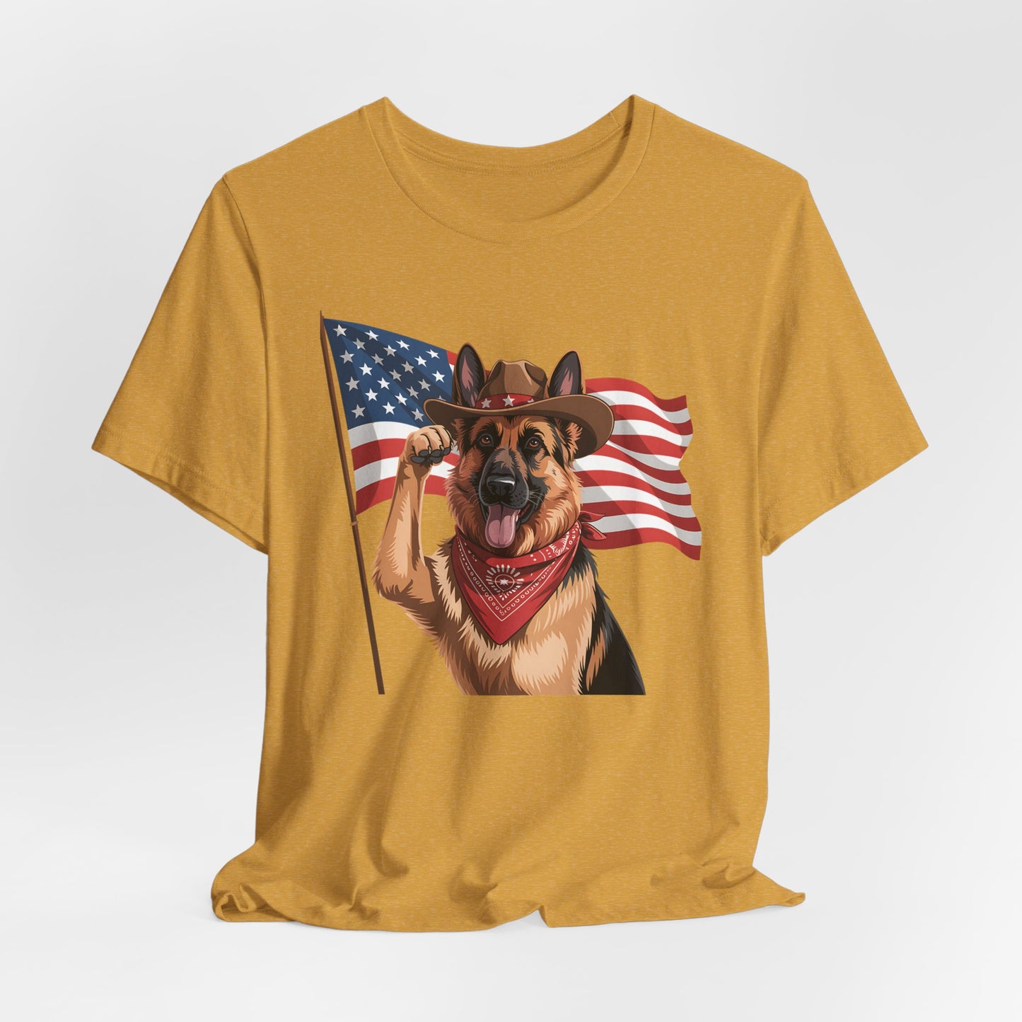 Stars, Stripes & Shepherds Tee – Cowboy Canine Patriot
