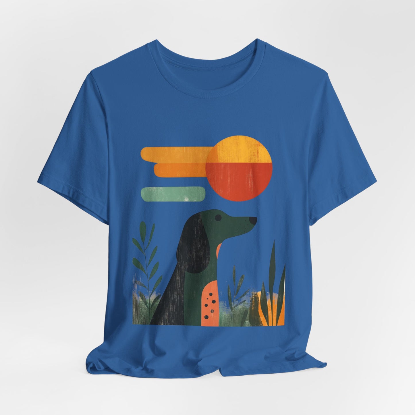 Dachshund Retro Sunset Minimalist Unisex Tee