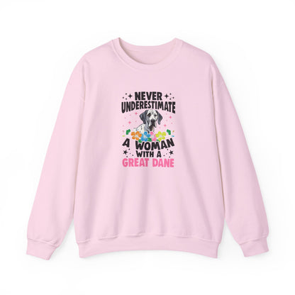 Woman With A Great Dane Sweatshirt | Funny Floral Dog Mom Gift