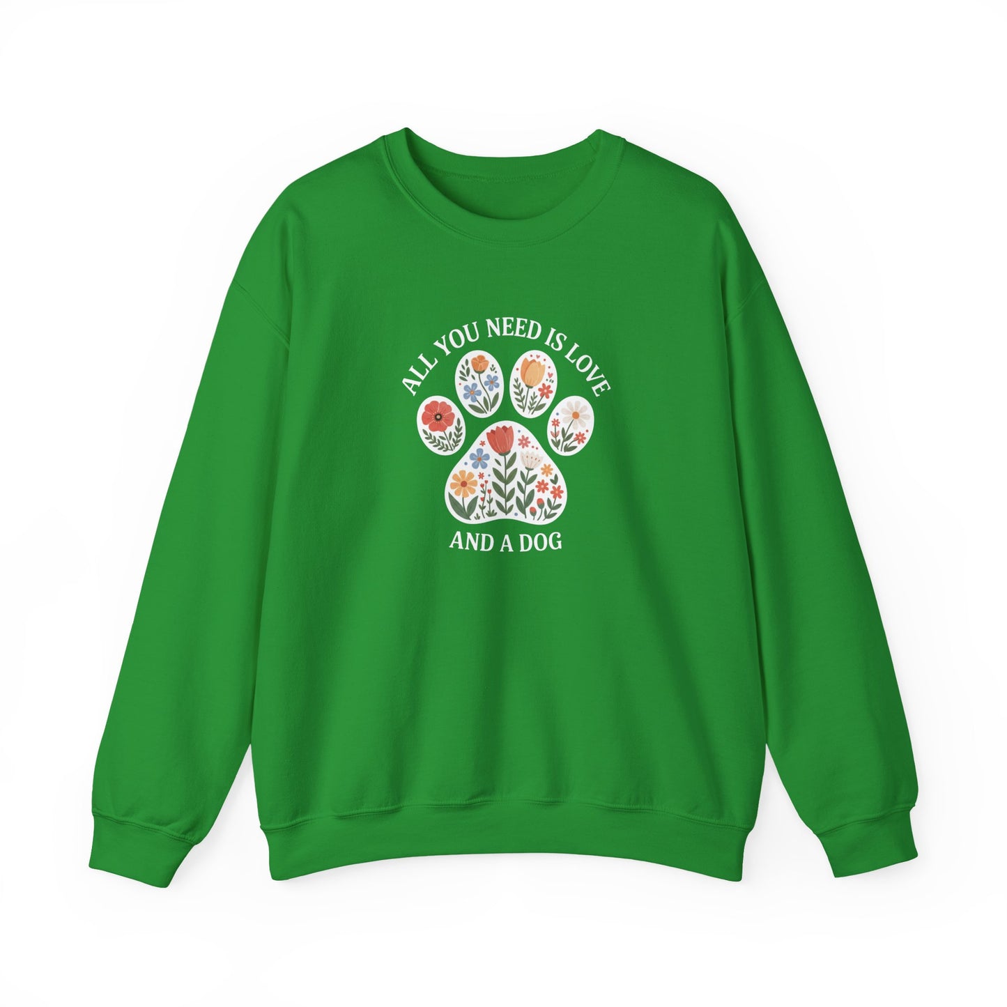 All You Need Is Love & A Dog | Floral Paw Print Sweatshirt