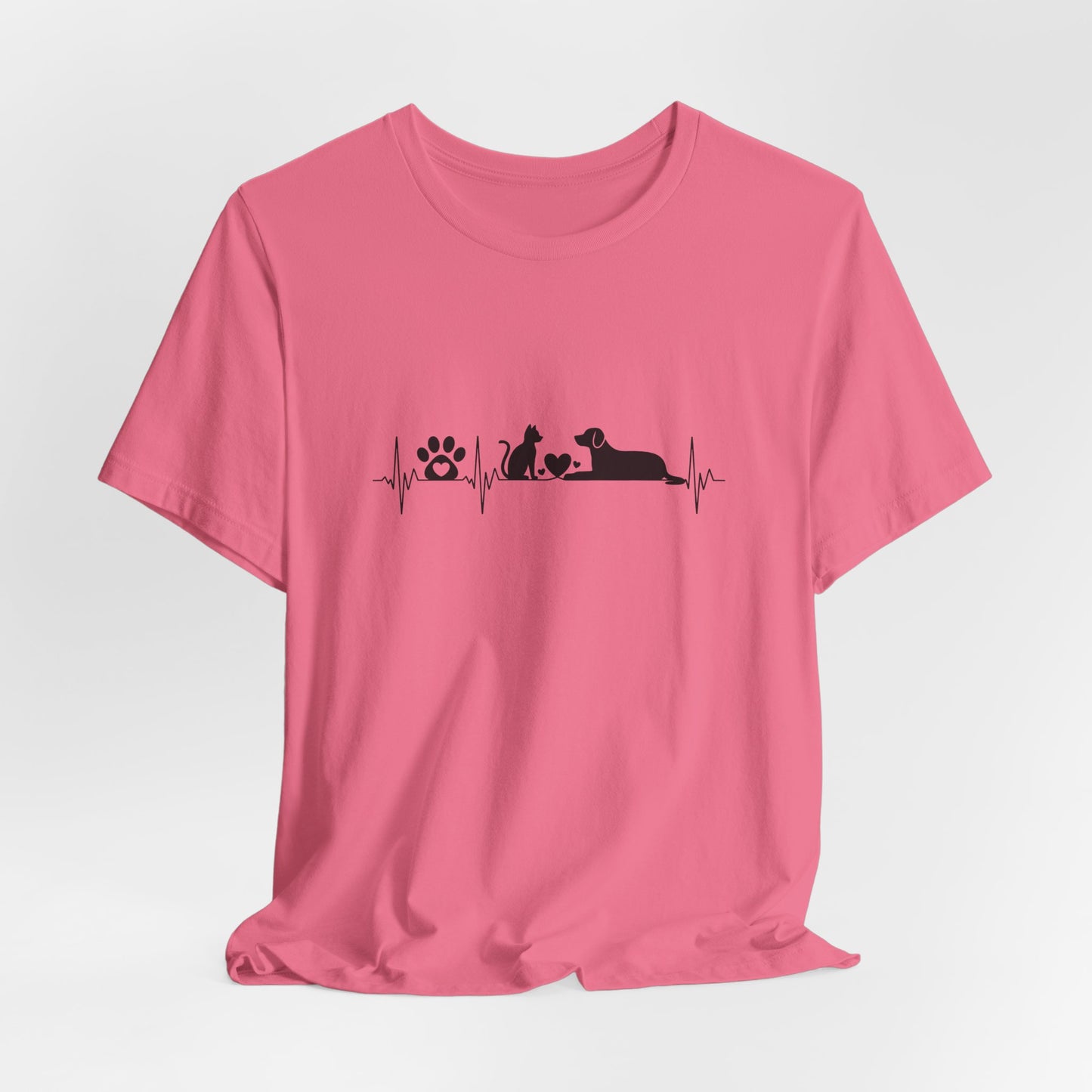 Dog & Cat Heartbeat Minimalist Unisex Shirt