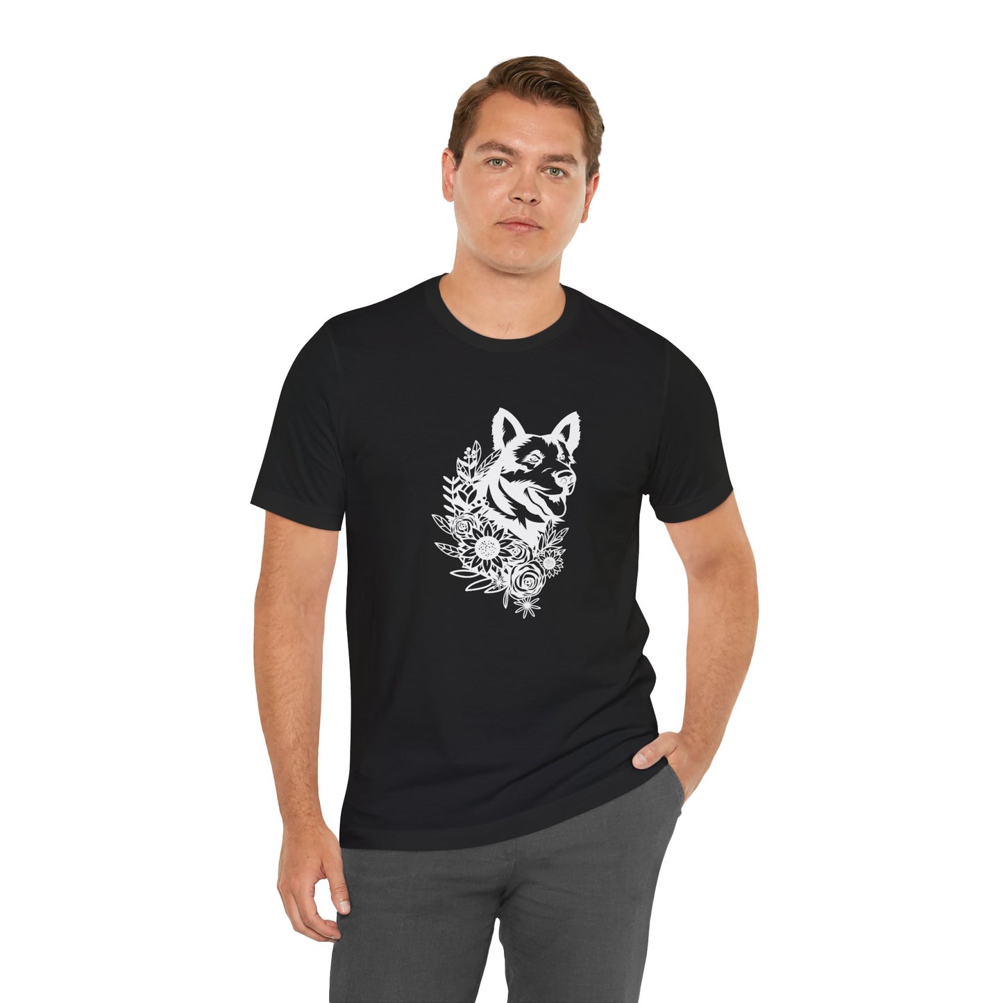 Floral German Shepherd Unisex T-Shirt