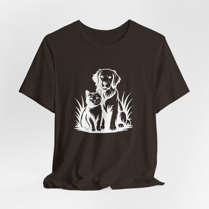 Modern Monochrome Pet Lovers T-Shirt