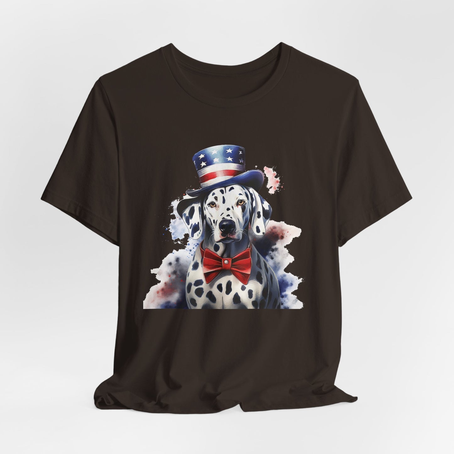 Patriotic Dalmatian in Stars & Stripes Hat – Unisex T-Shirt