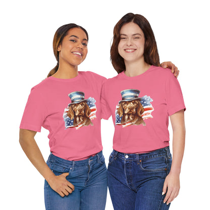 Patriotic Pup Tee – Red, White & Woof!