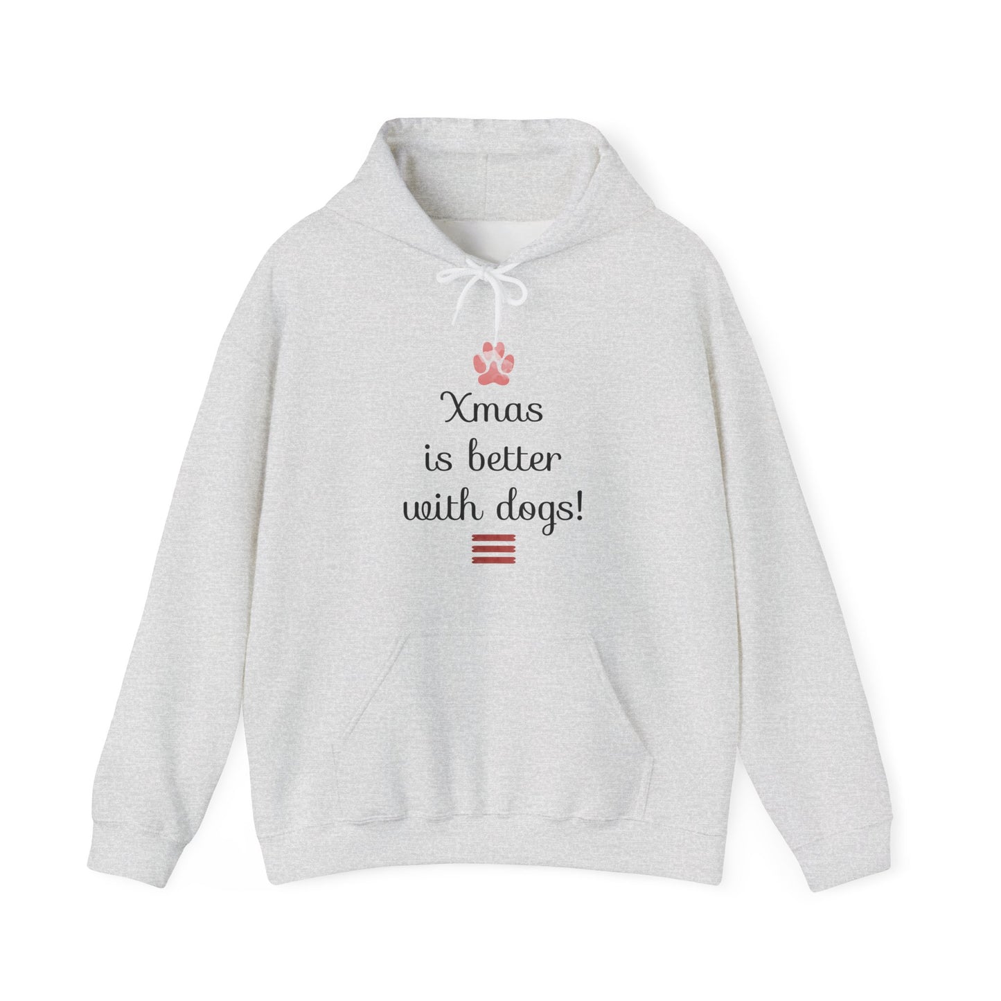 Xmas Is Better with Dogs - Holiday Paw Print Hoodie