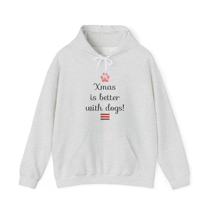 Xmas Is Better with Dogs - Holiday Paw Print Hoodie