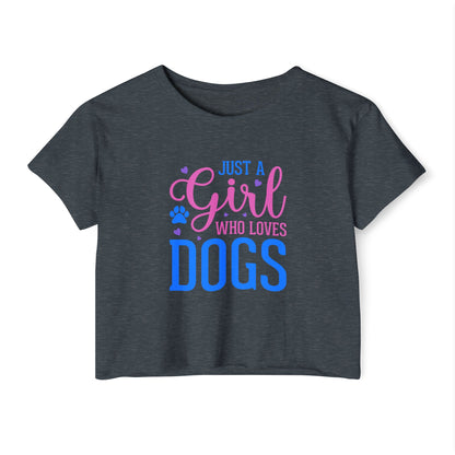 Just a Girl Who Loves Dogs Crop Top – Cute Dog Lover Shirt