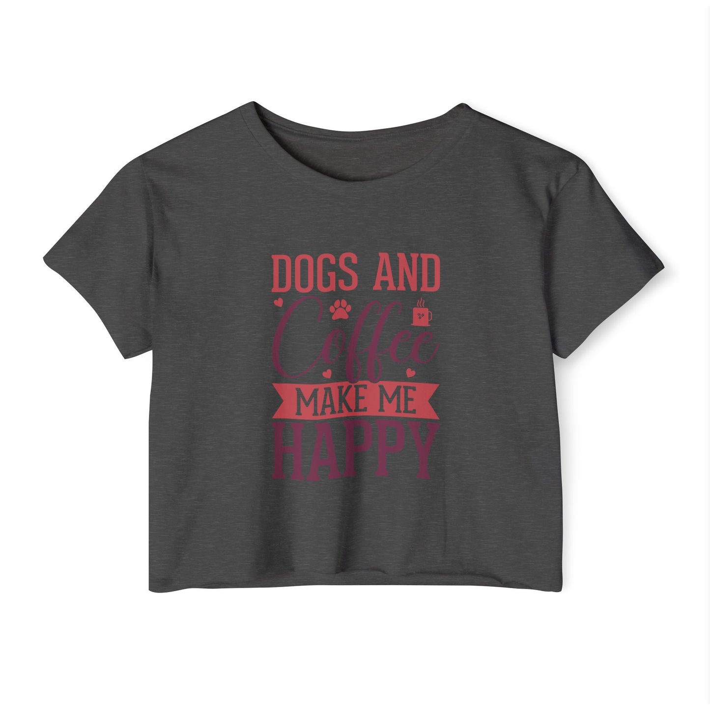 Dogs & Coffee Crop Top – Tee for Dog & Coffee Lovers