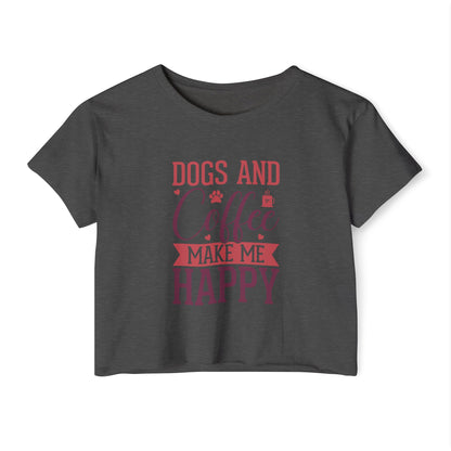 Dogs & Coffee Crop Top – Tee for Dog & Coffee Lovers