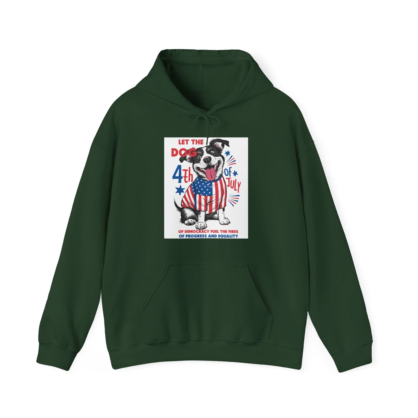4th of July Dog - American Flag Patriotic Hoodie