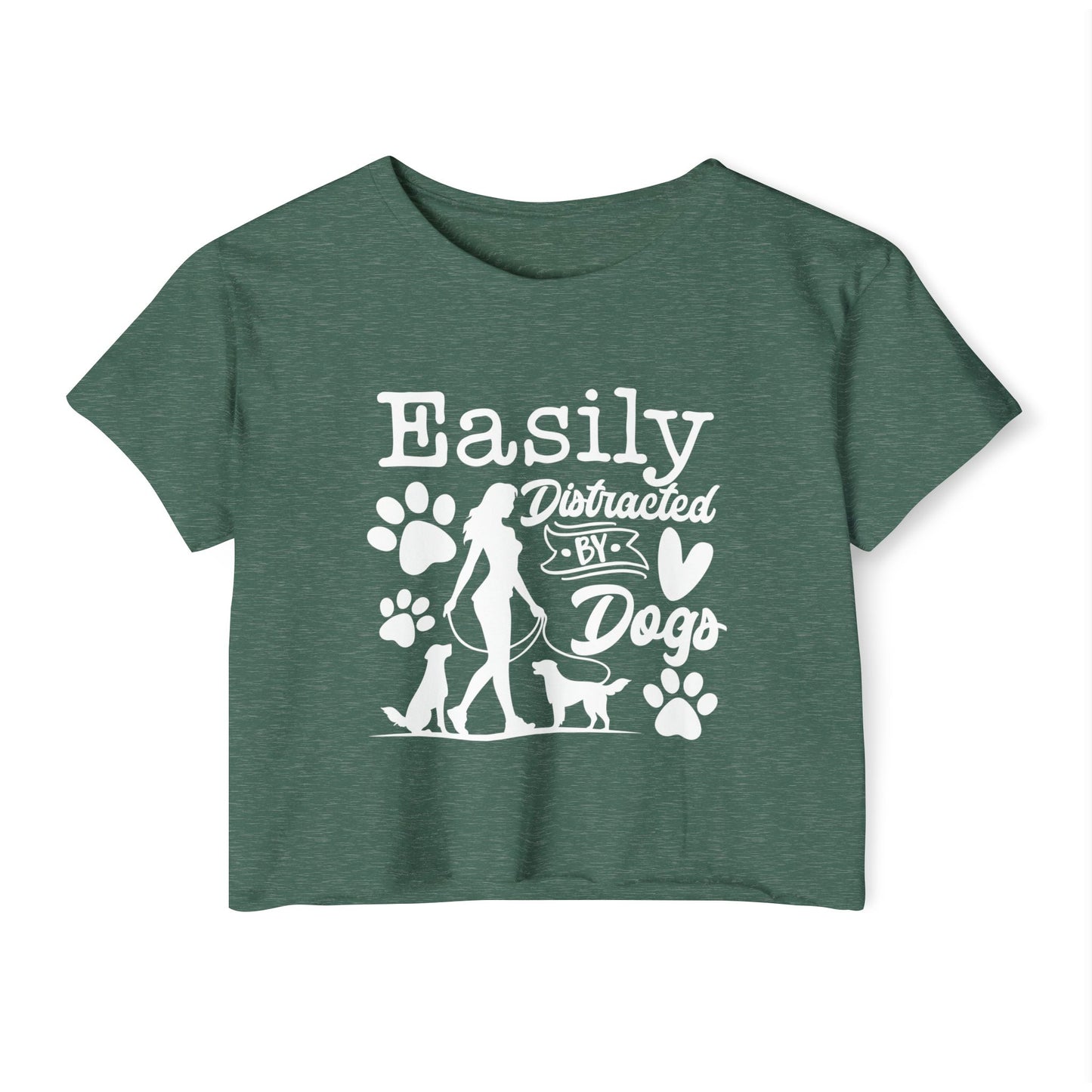 Easily Distracted by Dogs Crop Top – Cute Dog Lover Graphic Tee