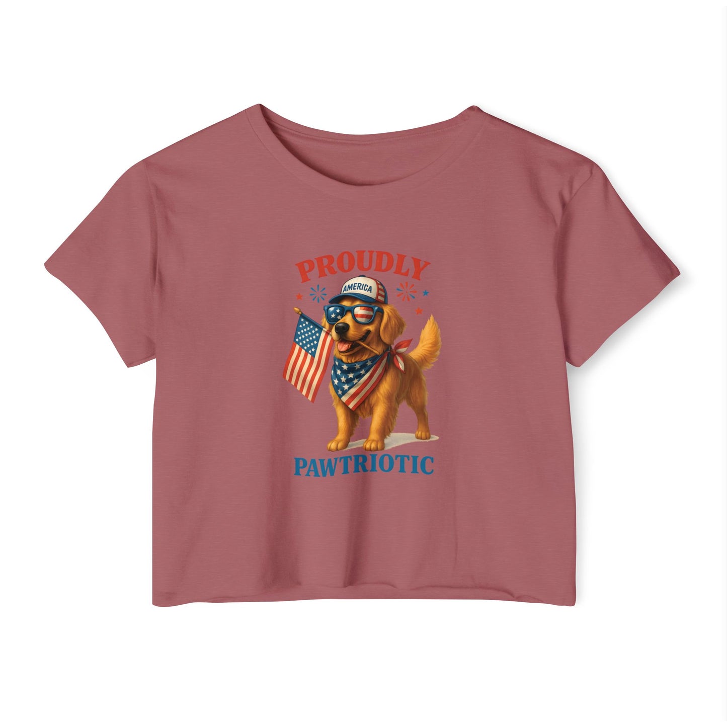 Proudly Pawtriotic Dog Crop Top – 4th of July Patriotic Pet Lover Tee