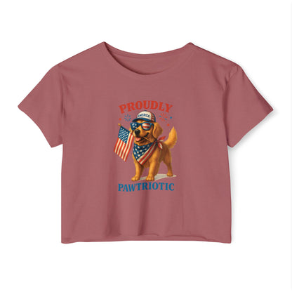 Proudly Pawtriotic Dog Crop Top – 4th of July Patriotic Pet Lover Tee